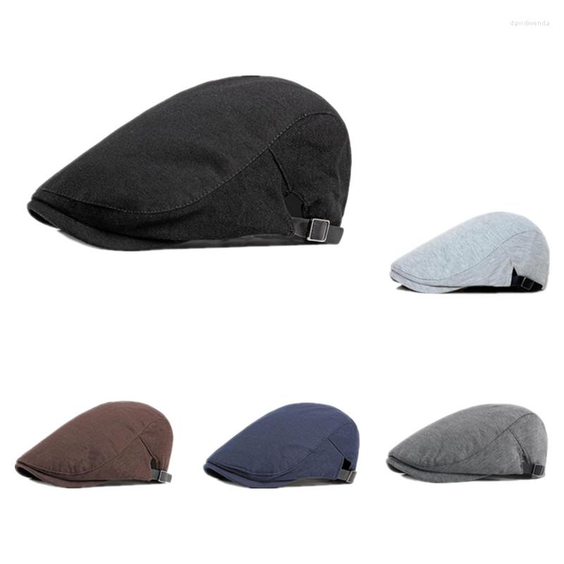 

Berets LDSLYJR 2022 Cotton Spring Summer Solid Color Sboy Caps Flat Peaked Cap Men And Women Painter Beret Hats, Black