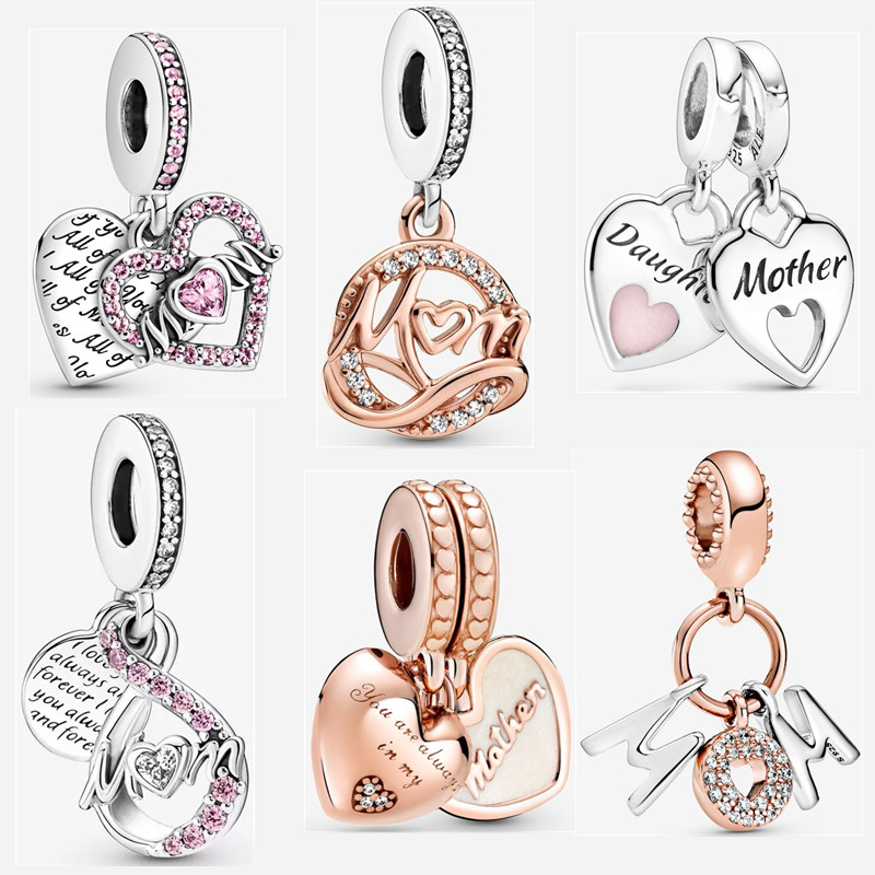 

Gift for Mom charm 925 silver pendant beads DIY fit pandora bracelets designer jewelry
