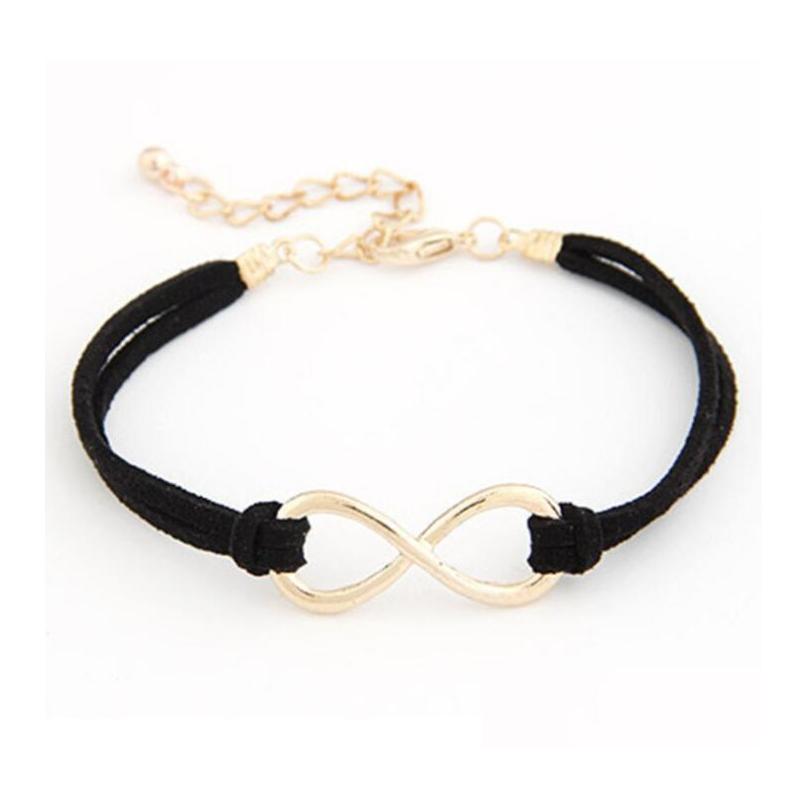 

Other Bracelets Fashion Jewelry Leather Cord Infinity Lucky Eeight Rope Bracelet Veet Bowknot Bracelets Drop Delivery Dhi9B