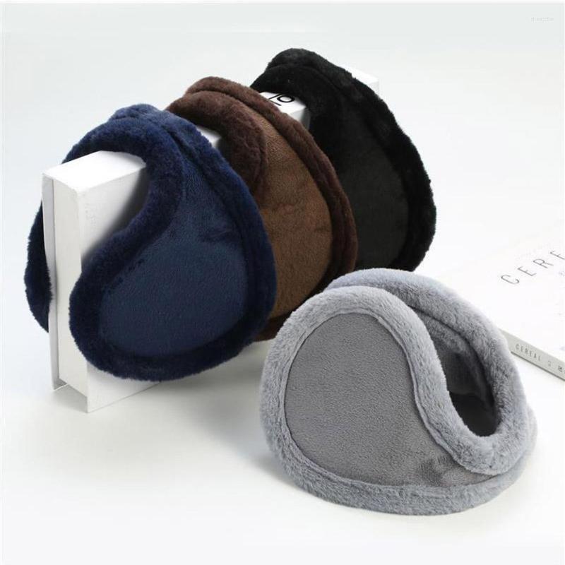 

Berets Fleece Ear Warm Protector Unisex Earmuffs Cold Protection Solid Color Cover Headband Plush Warmer, Black