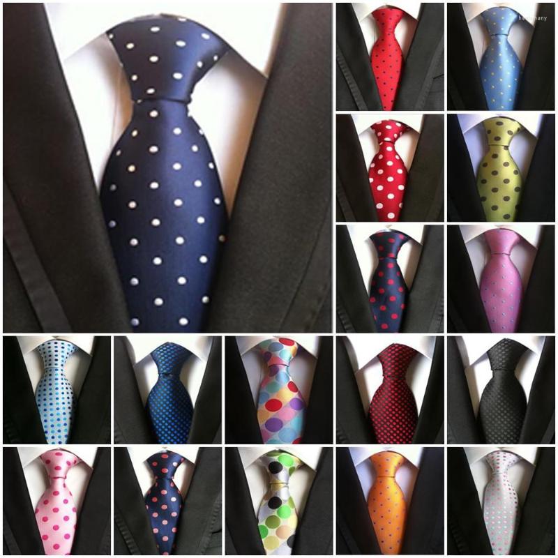 

Bow Ties 23 Styles Fashion Polka Dot Red For Men 8CM Silk Tie Blue Black Solid Color Jacquard Woven Business Wedding Neckties