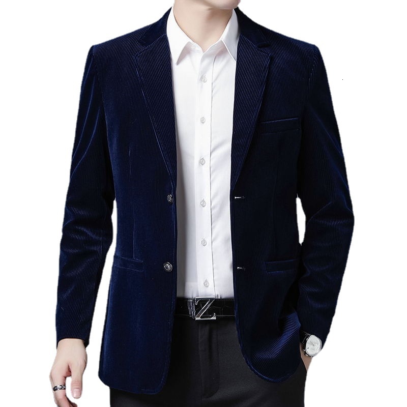 

Men's Suits Blazers Boutique European Plus Size Suit Fashion Business Italian Style Gentleman Elegant Dress Corduroy Slim Casual Blazer 221201, Blue