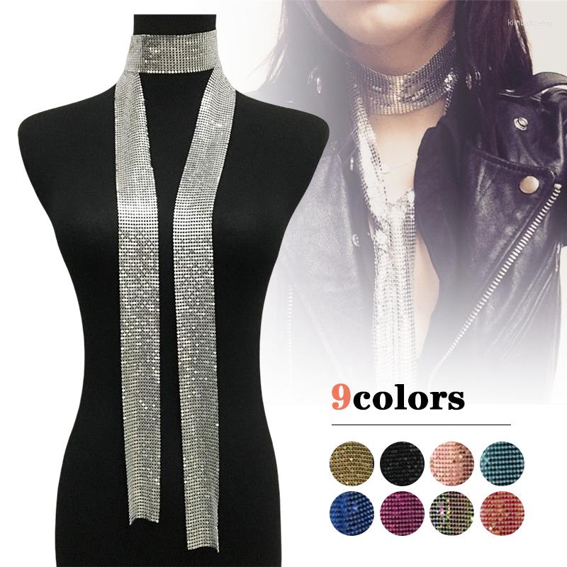 

Belts Fashion Metal Sequins Scarf Necklace Accessories Long Neck Stitching Alloy Collars With A Wide Range Of Clothing Collocation, Black
