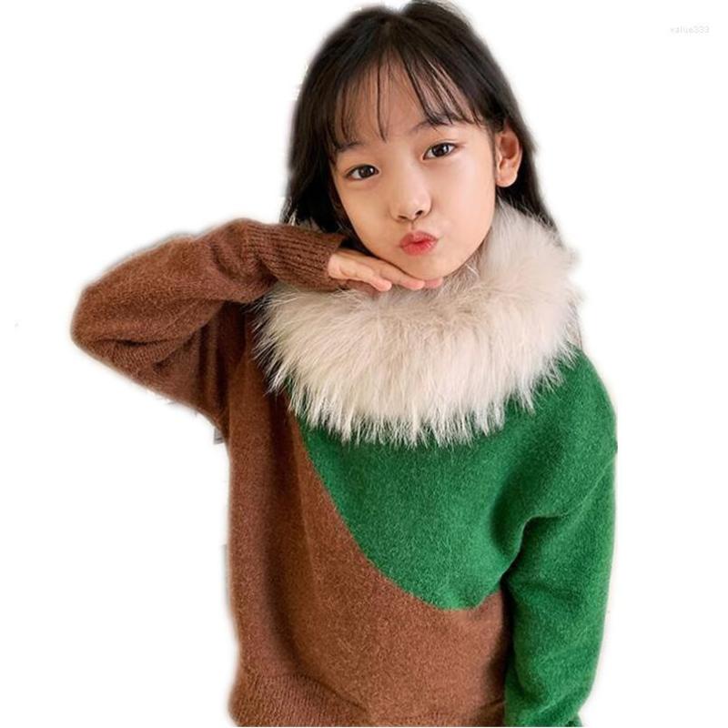 

Scarves Winter Warm Real Fur Scarf Neck Warmer For Girls Fluffy Collar