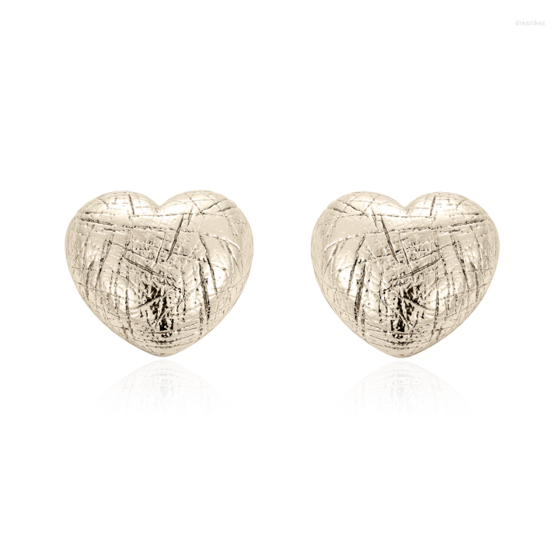 

Stud Earrings LONDANY Love Carved Copper Plated Coffee Gold European And American Temperament Exquisite Female