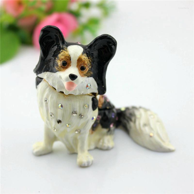 

Jewelry Pouches Pet Dog Border Collie Trinket Box Hand Made Enamel Storage Fashion Furnishing Articles