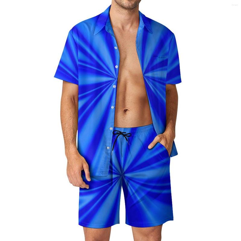 

Men's Tracksuits Blue Tie Dye Men Sets Abstract Flower Print Aesthetic Casual Shirt Set Short Sleeve Shorts Summer Beach Suit Plus Size, Style-12