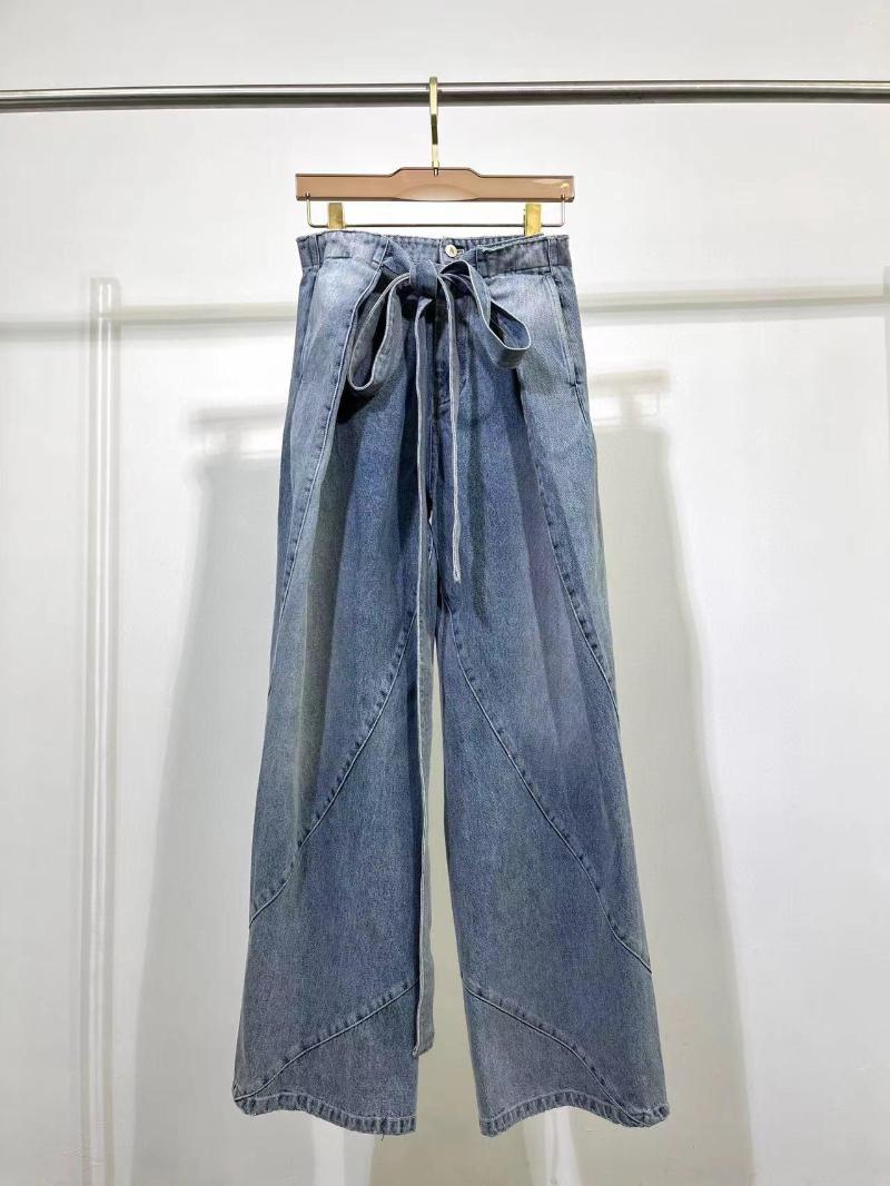 

Women' Jeans Fyion High Quality Women' Fashion Runway Heavy Belt Long Denim Pants Summer 2022 Design, As photo
