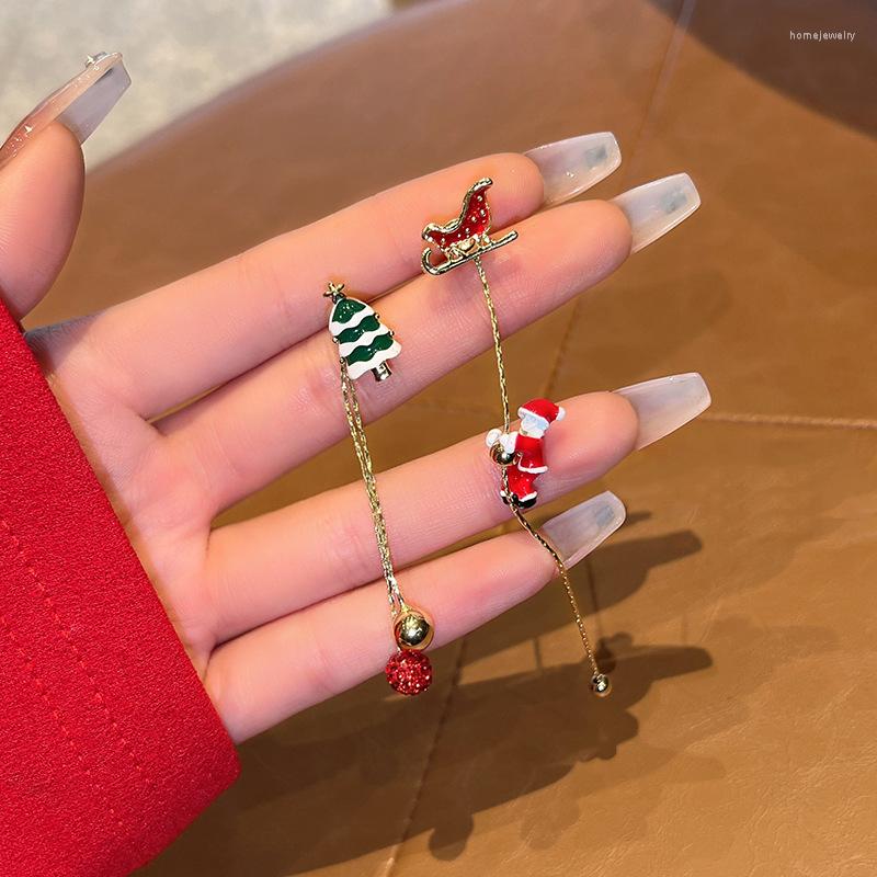 

Dangle Earrings Elegant Christmas For Women Unusual Cute Moving Korean Fashion Jewelry Santa Claus Long Gift Trend 2022