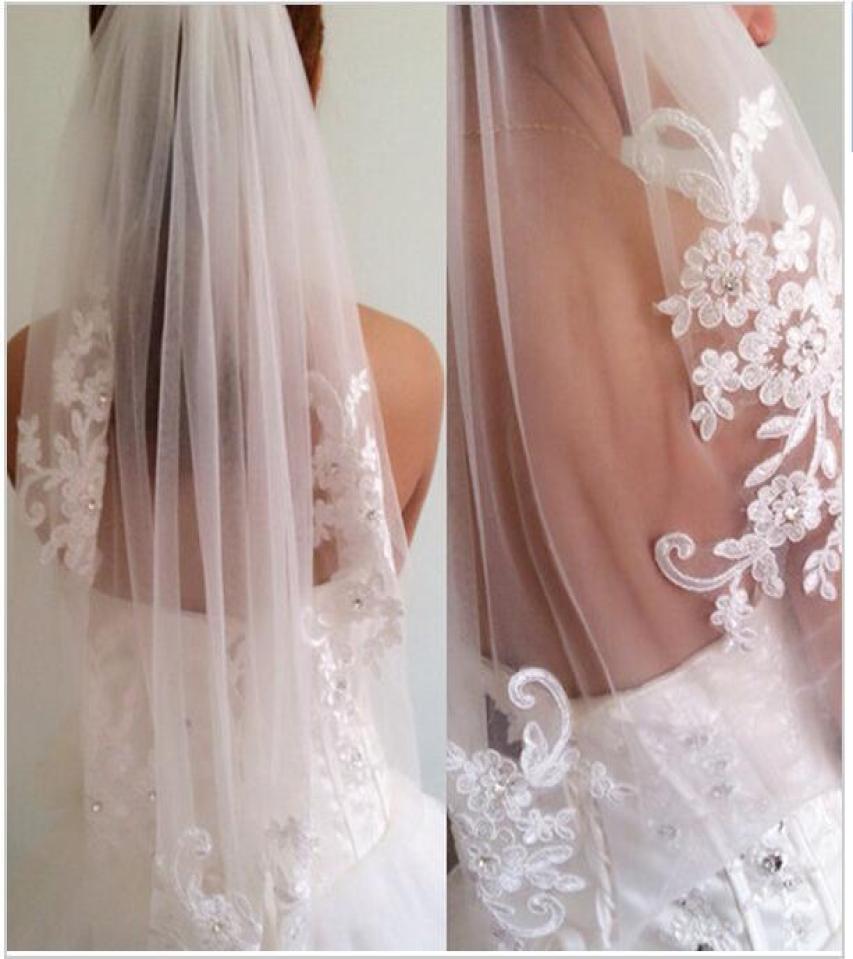

New arrival diamond veil short design single wedding veils bridal waistlength With Comb Bridal Veils 2019 Fashion Veil for Weddin3802316, White