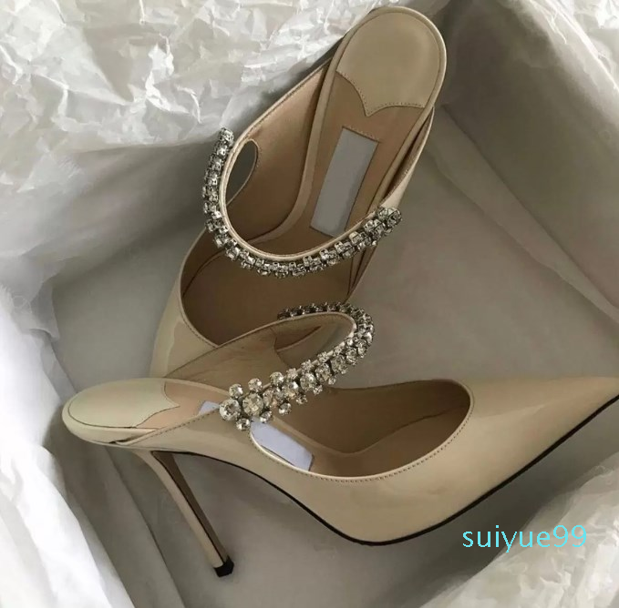 

Designer - High Heels Pumps Lady Walking Shoes Elegant Design Wedding Dress Women Crystal Pearl Strap Women 'S Point Toe Sexy