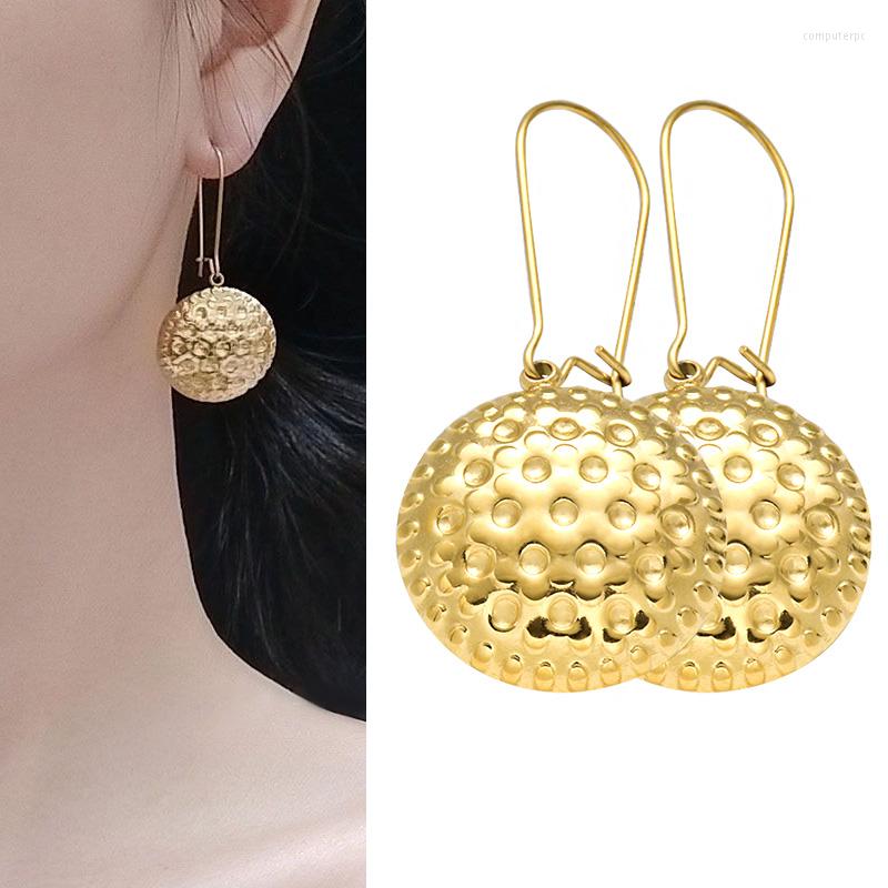 

Hoop Earrings Earring For Women Hanging Double Geometric Gold Circle Stainless Steel Jewelry Simple Design Dangle