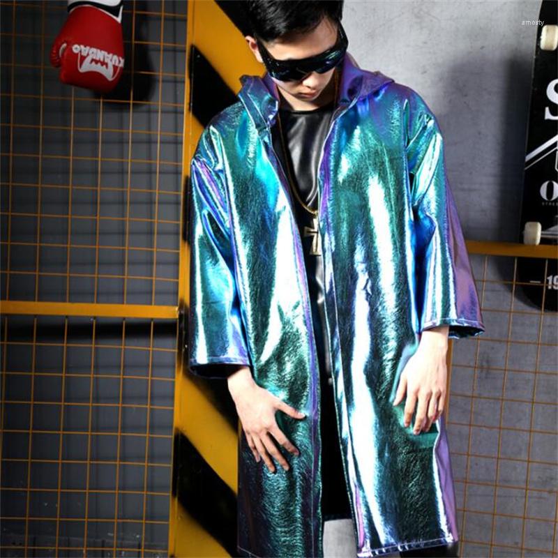 

Men's Jackets Blue Pu Jacket Men Leather Clothes Mens Cool Sense Of Technology Coats Jaqueta Masculina Chaqueta Hombre Casaco