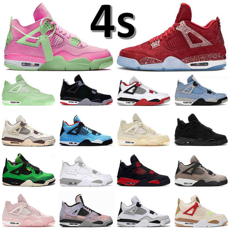 

Basketball Shoes Sail Bred Fire Red University Blue Black Cat Free Game White Military Canyon Purple Metallic 4S Mens Women Jumpman 4, C45 off bred 36-47