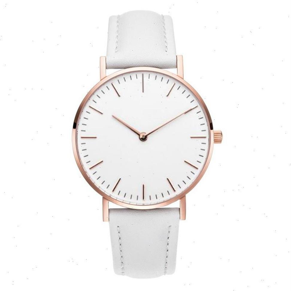 

Simple Watch Women Dress Leather Band Analog Quartz Wristwatch Fashion Ladies Golden Rose Gold Clock Female300W, Pink