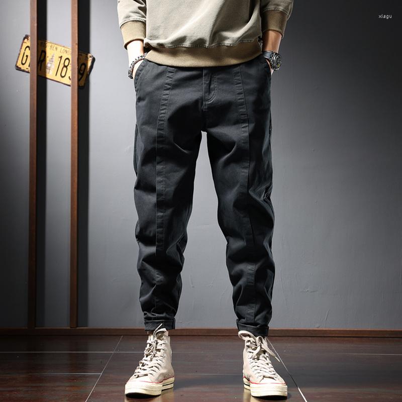 

Men's Pants Casual Autumn Men Streetwear Baggy Pencil Fashion Korean Style Cotton Loose Trousers, Black
