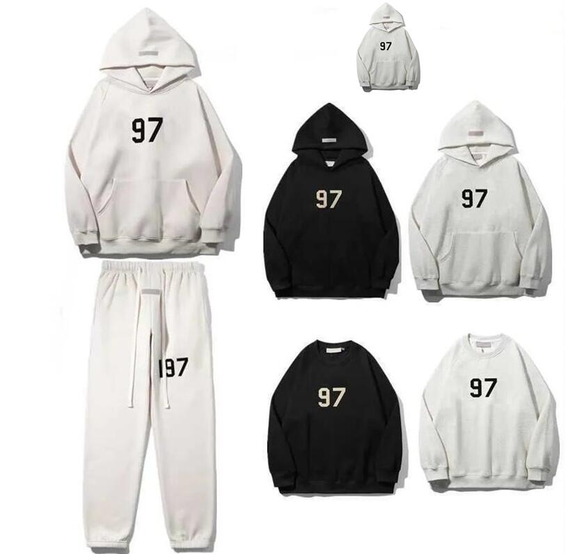 

High Street Couple Men's Hoodies Sweatshirts Designers Hoodie Essentials Hooded for Mens Fog God of Fear Multi Thread Flocking 1977