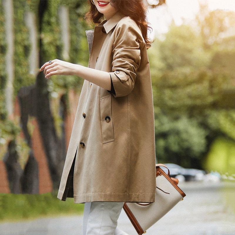 

Women' Trench Coats FASHION 2022 Women Casual Long Coat With Sashes Double Breasted Women' Windbreaker Office Ladies Outerwear, A3