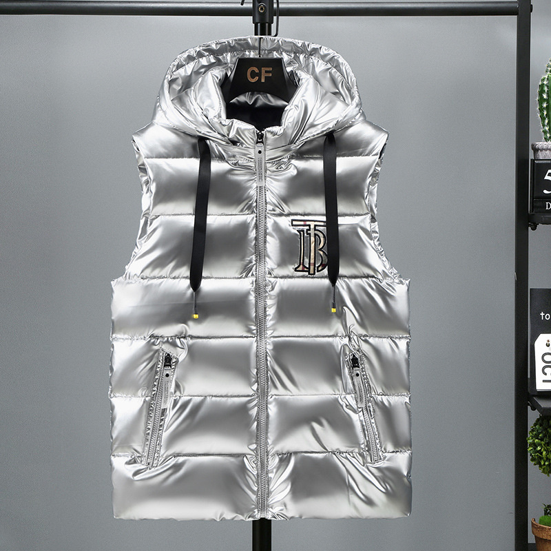 

Men's Vests 3649 Silver Black Casual Vest Waistcoat For Men Sleeveless Jacket Slim Warm Vest Jacket Plus Size6XL Down Cotton Vest Outerwear 221202