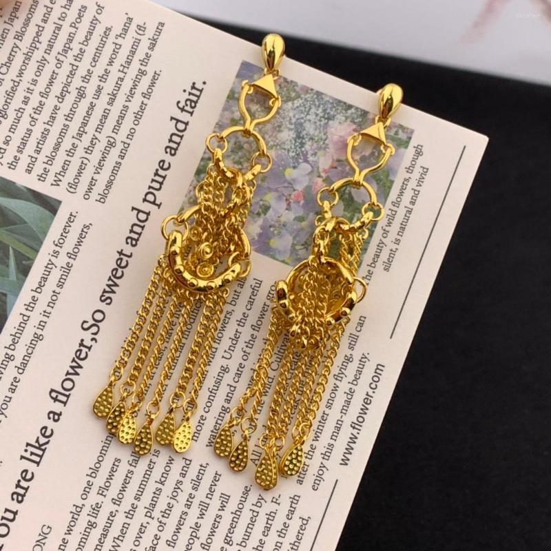 

Backs Earrings Simple Daily Exquisite Series Metal Retro Niche Tassel