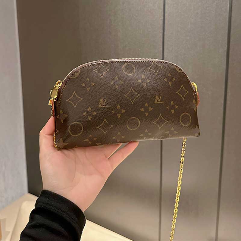 

Cosmetic Bags & Cases Designer Tote bag women brown flowers Chains Shoulder Makeup Purse Handbags Leather Toiletry Toiletries Pouch Bags card holder Crossbody 19CM, Customize