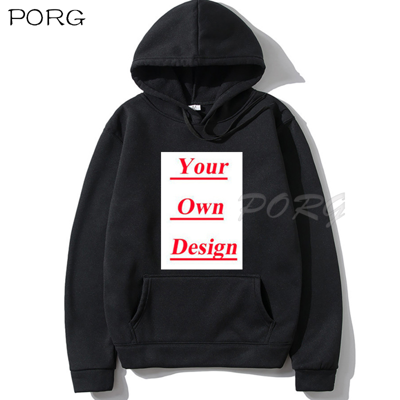 

Mens Hoodies Sweatshirts Custom Black White Pink Red Grey Navy Blue Streetwear Winter Unisex Polyester Own Pattern 221202, Wh-custom