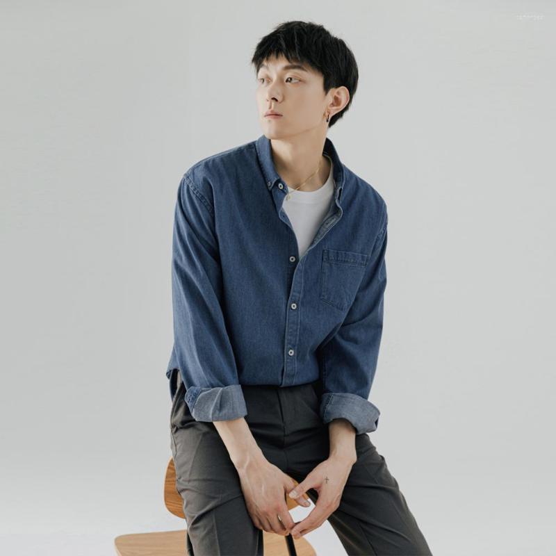 

Men' Casual Shirts Firmranch Men/Women Fall Winter Spring Classic Loose Long Sleeve Cargo Jeans Shirt BF Style For Girls Denim, Blue