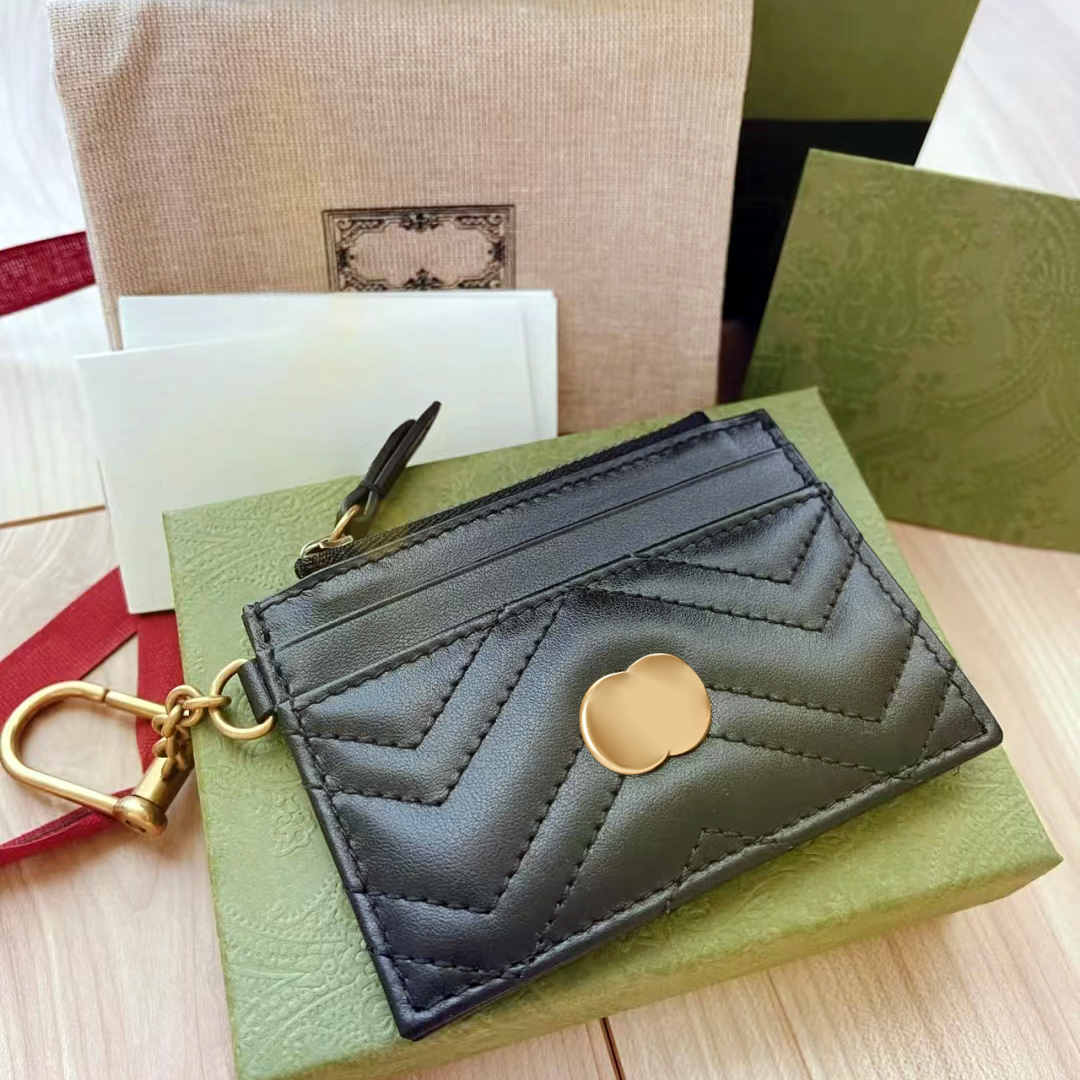 

luxury marmont Key Wallets card holder Coin Purses Luxurys Designers fashion passport holders credit womens mens Genuine Leather Wallet zipper cardholder, Pink