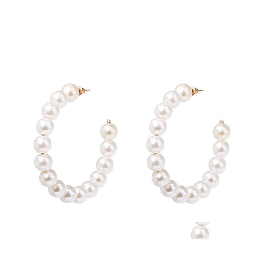 

Dangle Chandelier Big Geometric Imitation Pearl Circle Earrings Women Retro Cycle Ring Jewelry Gifts Drop Delivery Dhm4Q