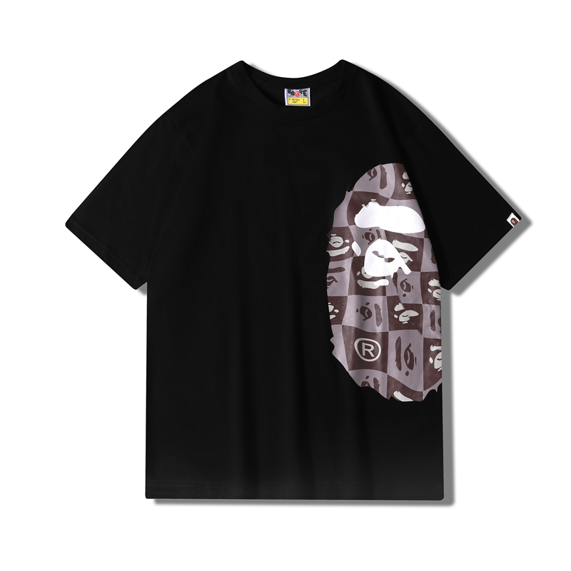 

Bape Mens Fashion Brand T Shirt Men Womens Animal Head Print Tees High Street Clothing Size M-2XL, White