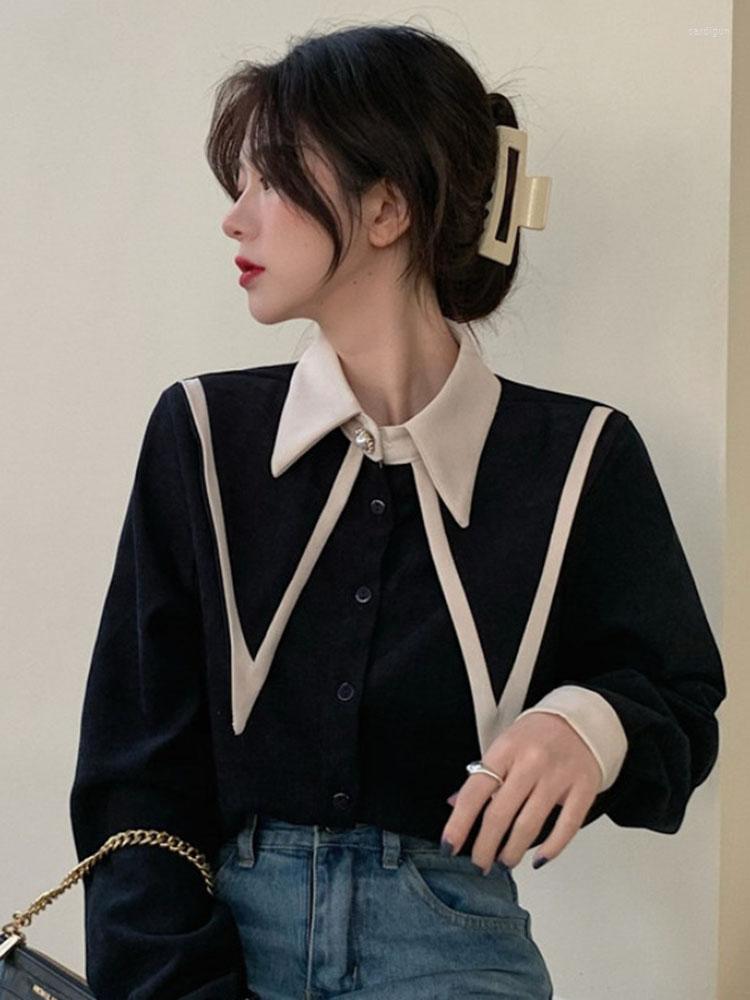 

Women's Blouses French Style Top Women's Design Sense Niche Super Fairy Shirt 2022 Spring Retro Hong Kong Long Sleeve, Blue