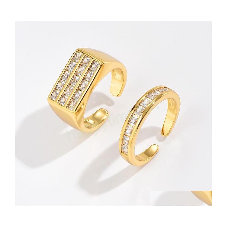 

Band Rings Classic Geometric Gold Color Cz Ring Delicate Sparkly Cubic Zirconia Finger Rings For Women Wedding Bands Jewelry Gift Dr Dhrjx