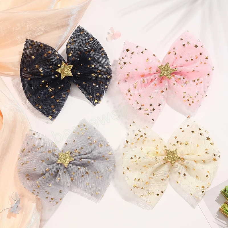 

Girls Glitter Gauze Mesh Bow Hairpins Kids Sweet Hair Clip Barrettes Fashion Princess Hair Accessory