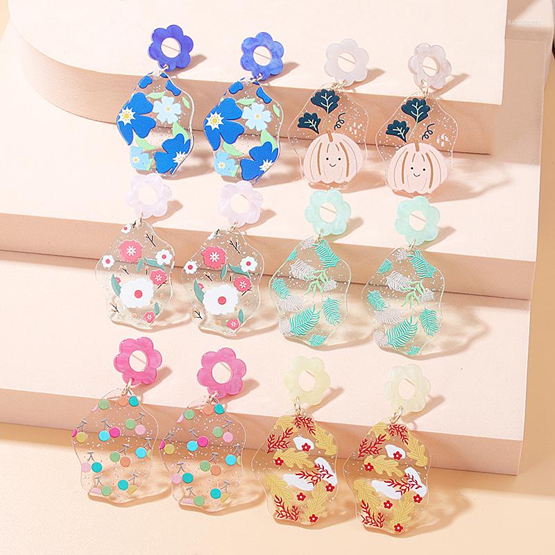 

Dangle Earrings 2022 Korea Clear Acrylic Geometric O-shaped Hoop For Women Girls Trends Hanging Party Travel Jewelry Gifts
