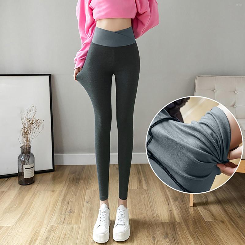 

Women's Jeans 2022 Women Autumn Winter Leggings High Waist Warm Fleece Lined Thick Leggins Solid Color Girl Fashion Stretchy Trousers, Bu