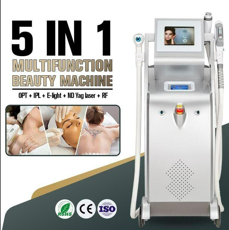 

Directly effect ipl opt laser hair removal machine skin tightening nd yag laser tattoo remove 5 IN 1 multifuction beauty equipment with logo customization