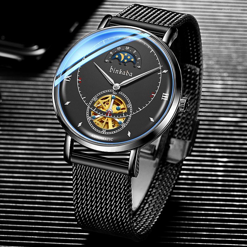 

Wristwatches Domestic Men's Watch Fully Automatic Mechanical Hollowed Out Black Technology Brands Man Watches