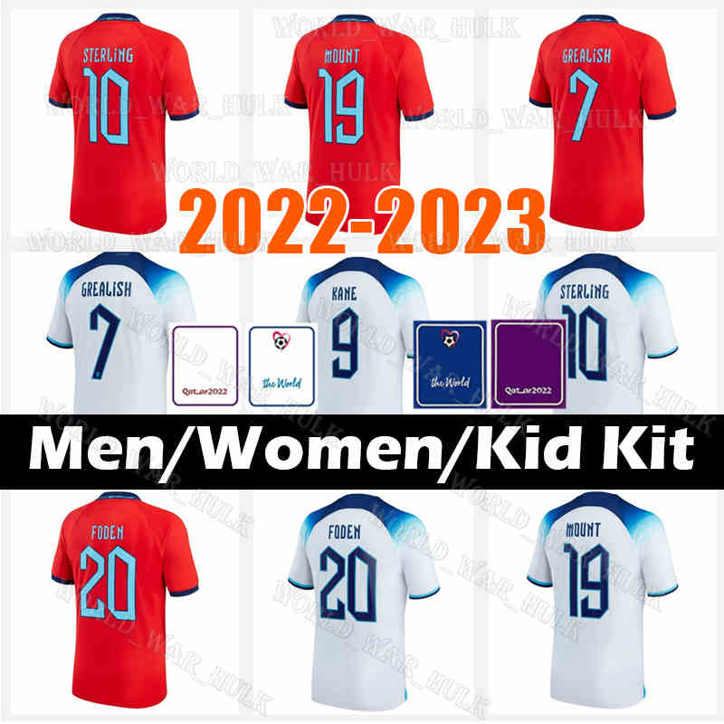 

2022 2023 ENGLAND Soccer Jerseys SAKA FODEN BELLINGHAM RASHFORD PHILLIPS KANE STERLING GREALISH SANCHO MOUNT Football Kit 22 23 Red shirts White Men Women Kids kits, Kid kit 2022 jersey(ying ge lan)+patch