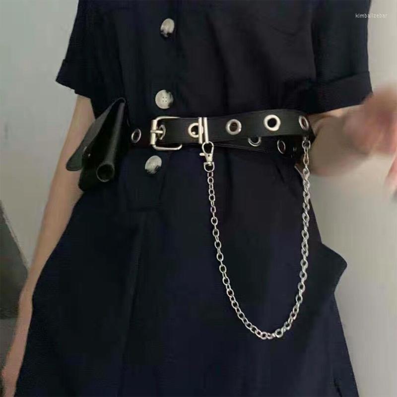 

Belts Casual Leather Belt Pant Chain Decorative Buckle Circle Women For Dress Pants Shaping Girdle, Black