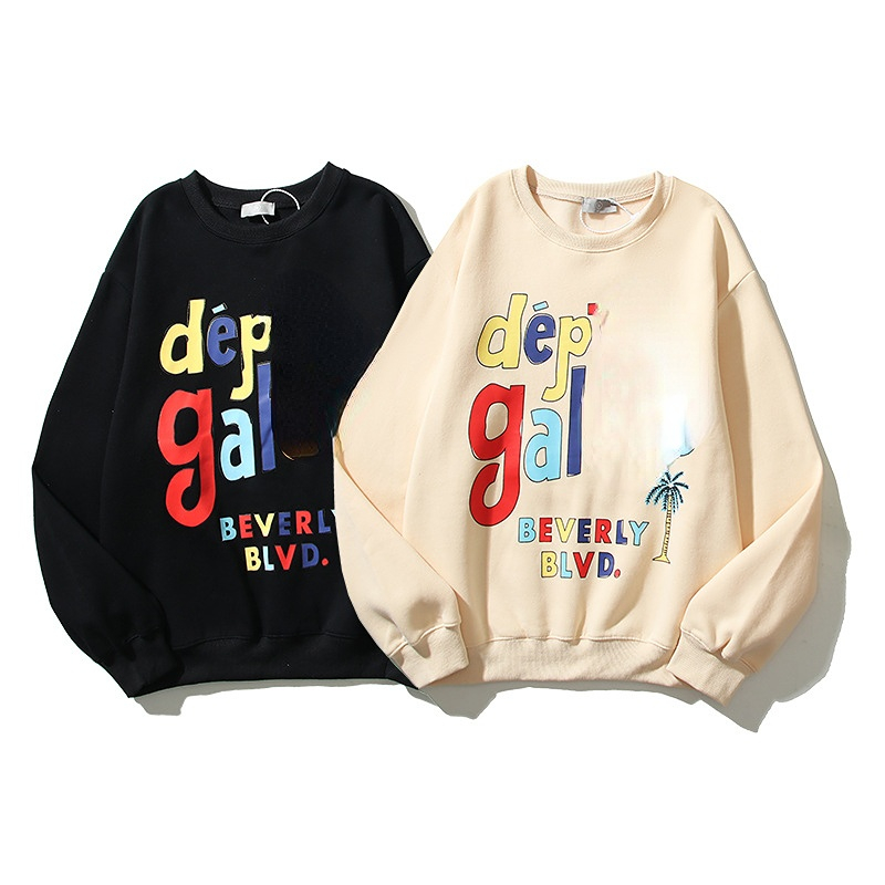 

American High Street Hoodies Sweatshirts Graffiti Rainbow Fun Hip Hop Men and Women of The Same Loose Casual Round Neck Hoodie, Aspic'