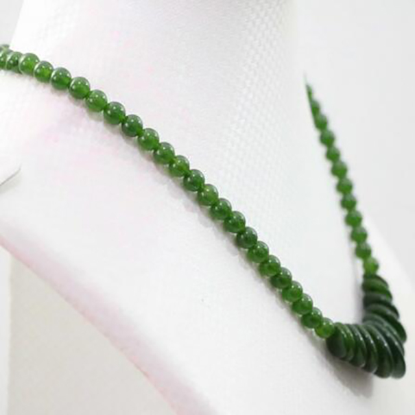 

Charming green jades stone 6mm round beads women jewelry necklace 18"