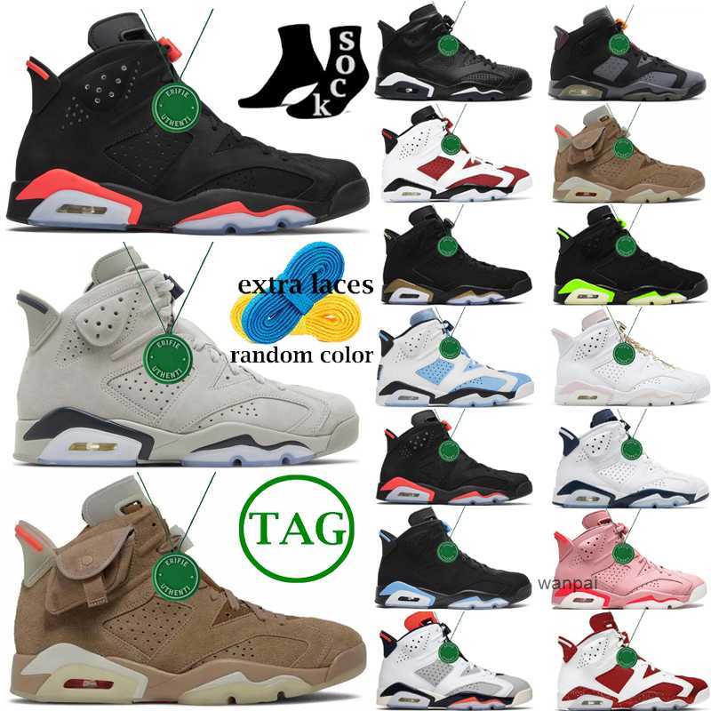 

2023 With box Red Oreo 6 Basketball Shoes Jordens 6S Georgetown Midnight Navy Sneakers Grey UNC Home Carmine Chrome Infrared British Khaki, Color # 7