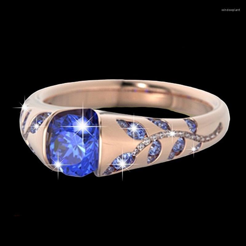 

Cluster Rings Exquisite Romantic Zircon Finger For Women Multicolor Crystal Fashion Elegant Leaf Flower Engagement Ring Fine Jewelry