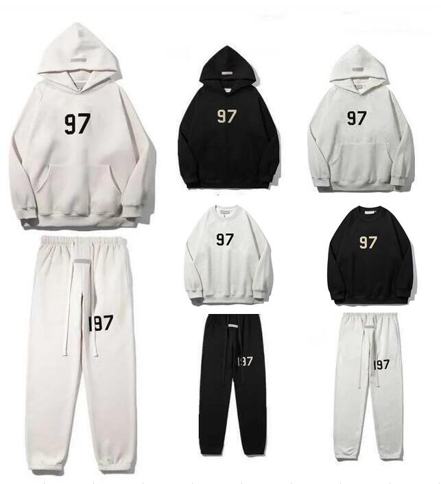 

Designer hoodie Warm Essentials Hooded Hoodies Sweater Suit Mens Womens Fashion Streetwear Pullover Fear God Double Line High 1977 Flocked, Cu111