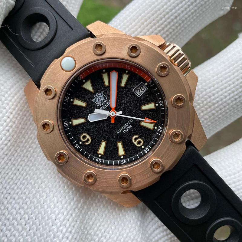 

Wristwatches STEELDIVE Mens Diver Watches Bronze Deep Diving 1000m Waterproof Automatic Mechanical Luminous Sapphire Glass NH35, 48s-kn