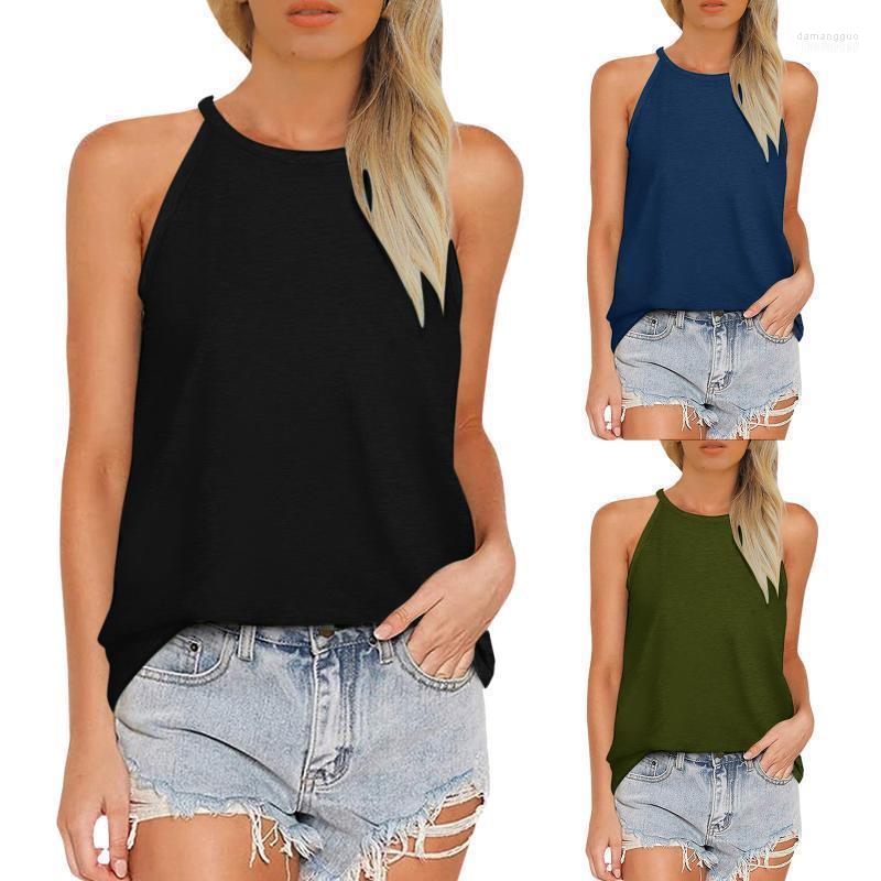 

Women' Blouses Women' & Shirts Women Solid Sleeveless Halter Neck Vest Tank Shirt Tunic Blouse Tops Blusa De Frio Feminina Kimonos, Bk