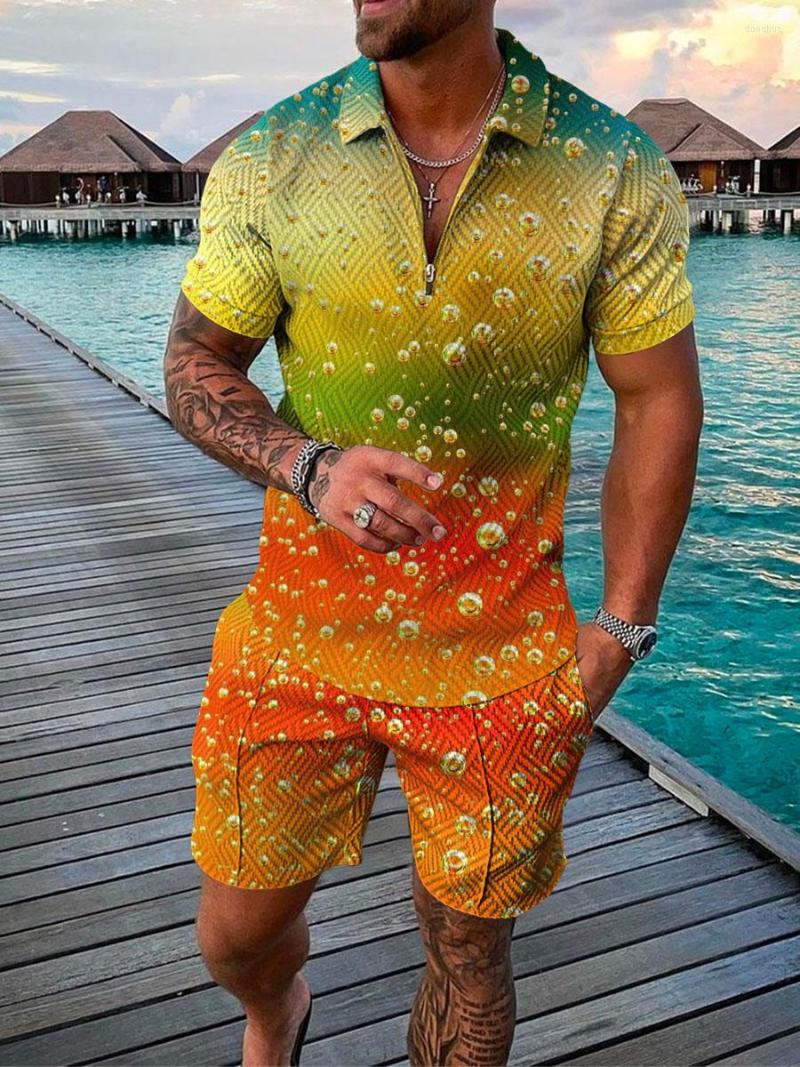 

Men's Tracksuits Summer Men's Short Sleeve Suit Personalized 3d Print Casual Fashion Outdoor Sports 2 Piece Loose Size XXS-6XL Beach, 05-polo shirt-5