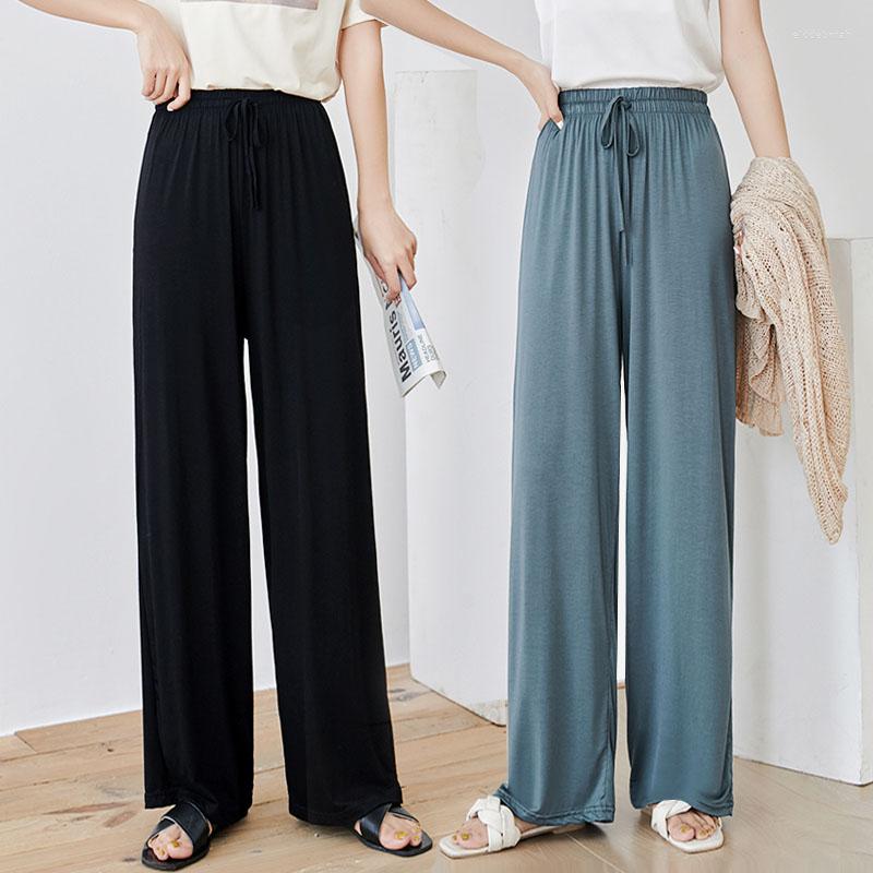 

Women's Pants 2022 Summer Lce Silk Women's Sweatpants Spring Wide-Leg High-Waist Drape Loose Thin Casual Trousers Female, Pink