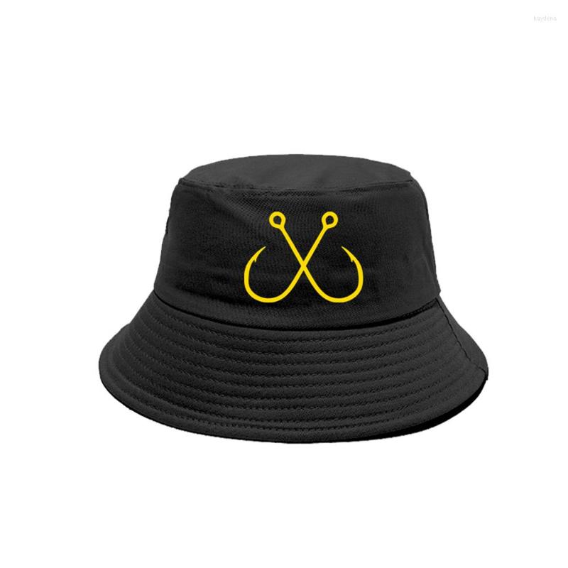 

Berets Fish Hook Bucket Hats Summer Women Men Outdoor Fisherman Fishing Caps Bob Hat MZ-483, Picture shown