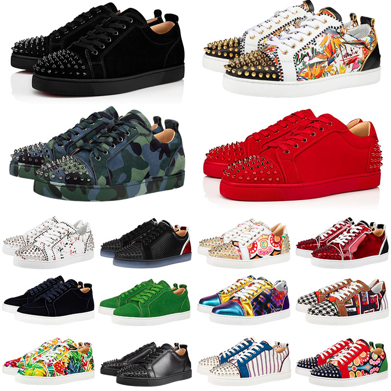 

Designer Shoe Low Dress Shoes Men Black White red Camo Green Glitter Grey Rivets Leather Suede Mens Trainer, 15